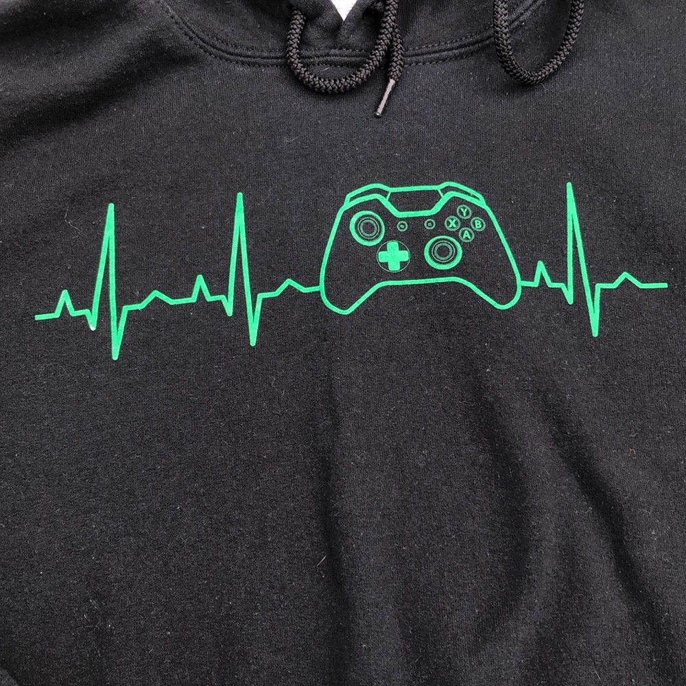 Video Game Remote Decal Black Hoodie